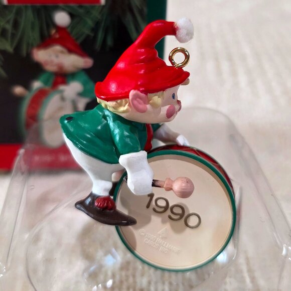 1990 Hallmark Keepsake Ornament Hark! It's Herald Elf Drum Holiday Christmas NIB - Picture 8 of 15